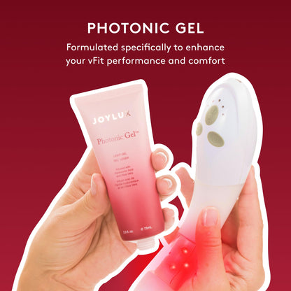 Joylux - Photonic Gel, for Use with vFit Red Light Feminine Health Device, Contains Aloe Vera & Hyaluronic Acid for Added Moisture, Gently Formulated with Light-Enhancing Ingredients (75mL)