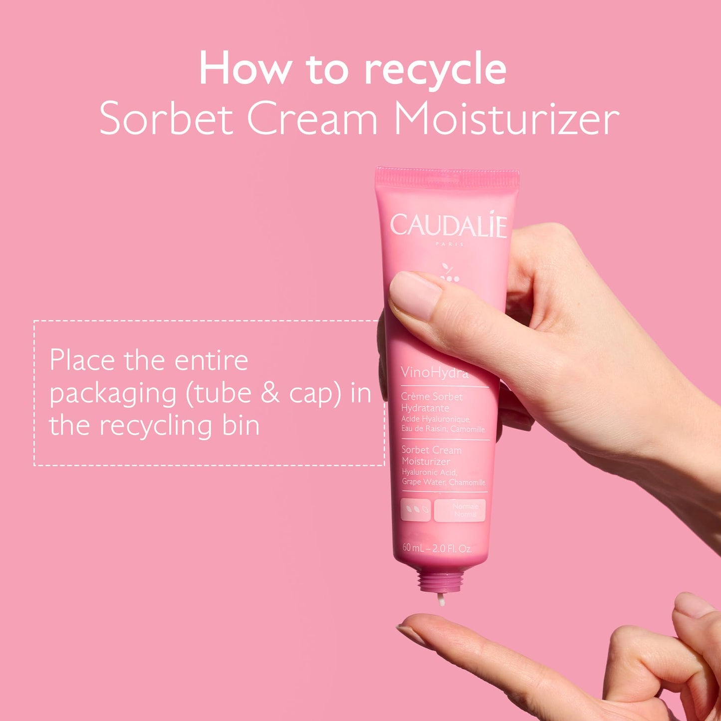 Caudalie VinoHydra Sorbet Cream Moisturizer with Hyaluronic Acid - 60 mL