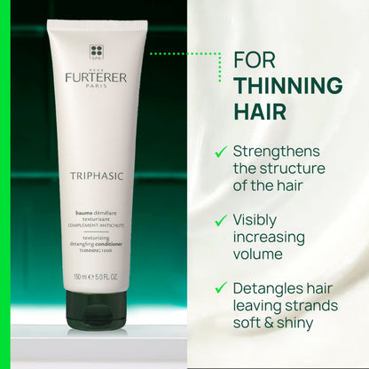 Rene Furterer Triphasic Texturizing Conditioner - Strengthens Hair and Increases Volume for Men and Women with Thinning Hair - Plant-Based Formula - Sulfate, Paraben, Silicone-Free - 5 fl. oz.
