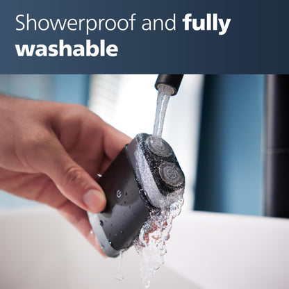 Philips Norelco Portable Shaver, On-The-Go Wet and Dry Electric Shaver, ComfortCut Blade System, 3D Floating Heads, Compact Design, Powerful Battery, Model PQ888/81