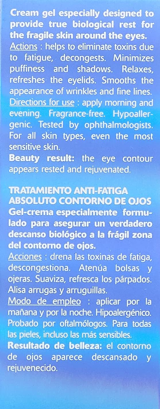 ORLANE PARIS Absolute Skin Recovery Care Eye Contour - Gel Cream Formula for Rested and Rejuvenated Eye Area - Helps to Improve Appearance of Puffiness and Dark Circles (15ml)
