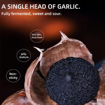 Organic Aged Black Garlic (90-Day Fermentation) - Canadian-Handpicked Multi-Clove, Ready-to-Eat Superfood, 8oz Resealable Pouch | Non-GMO