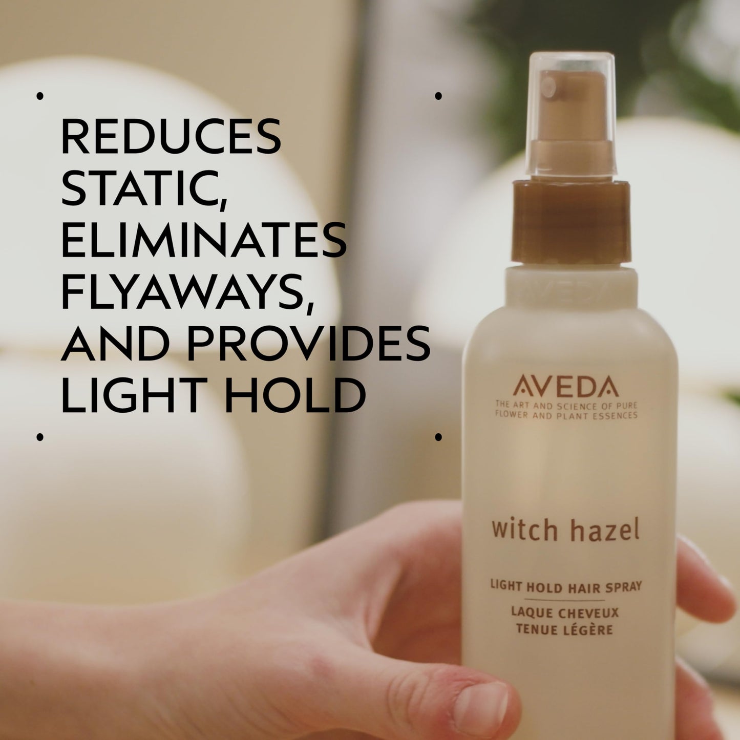 Aveda Witch Hazel Light Hold Hair Spray | Non-Aerosol Spray | Reduces Static and Flyaways | Adds Light Hold | For Fine and Medium Hair Types, 8.5 Fl Oz