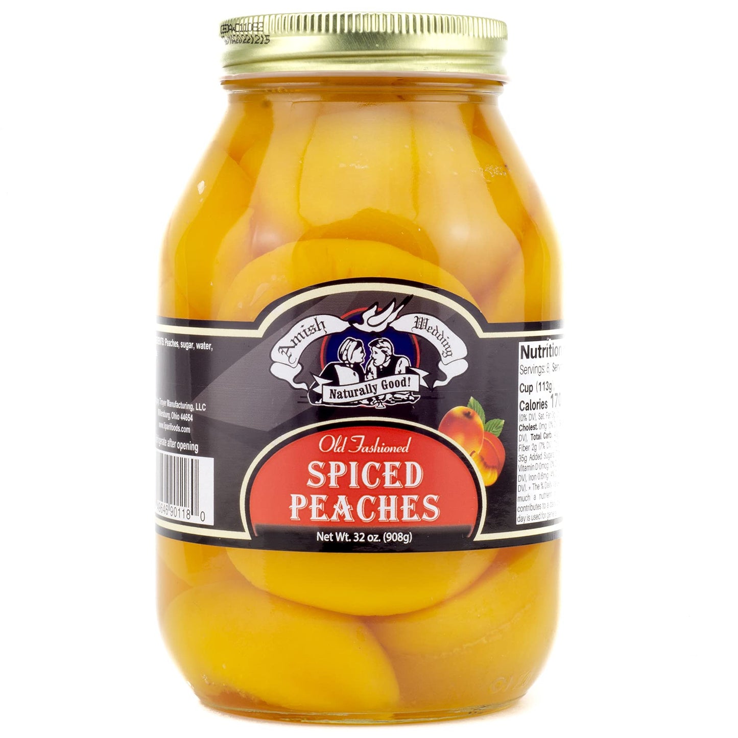 Amish Wedding Old Fashioned Spiced Peach Halves 32oz (Pack of 2)