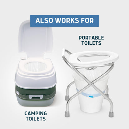 Lunderg Commode Liners - Value Pack 100 Count Universal Fit - Medical Grade Bedside Liners Disposable for Adult Commode Chair, Portable or Camping Toilet Bags