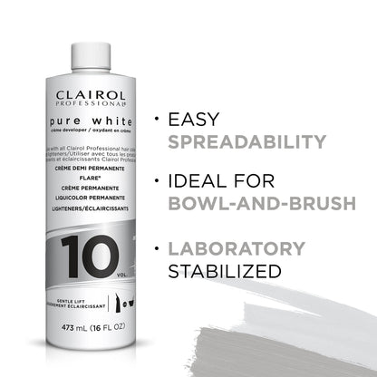 Clairol Professional Pure White 10 Volume Hair Developers for Lightening & Gray Coverage