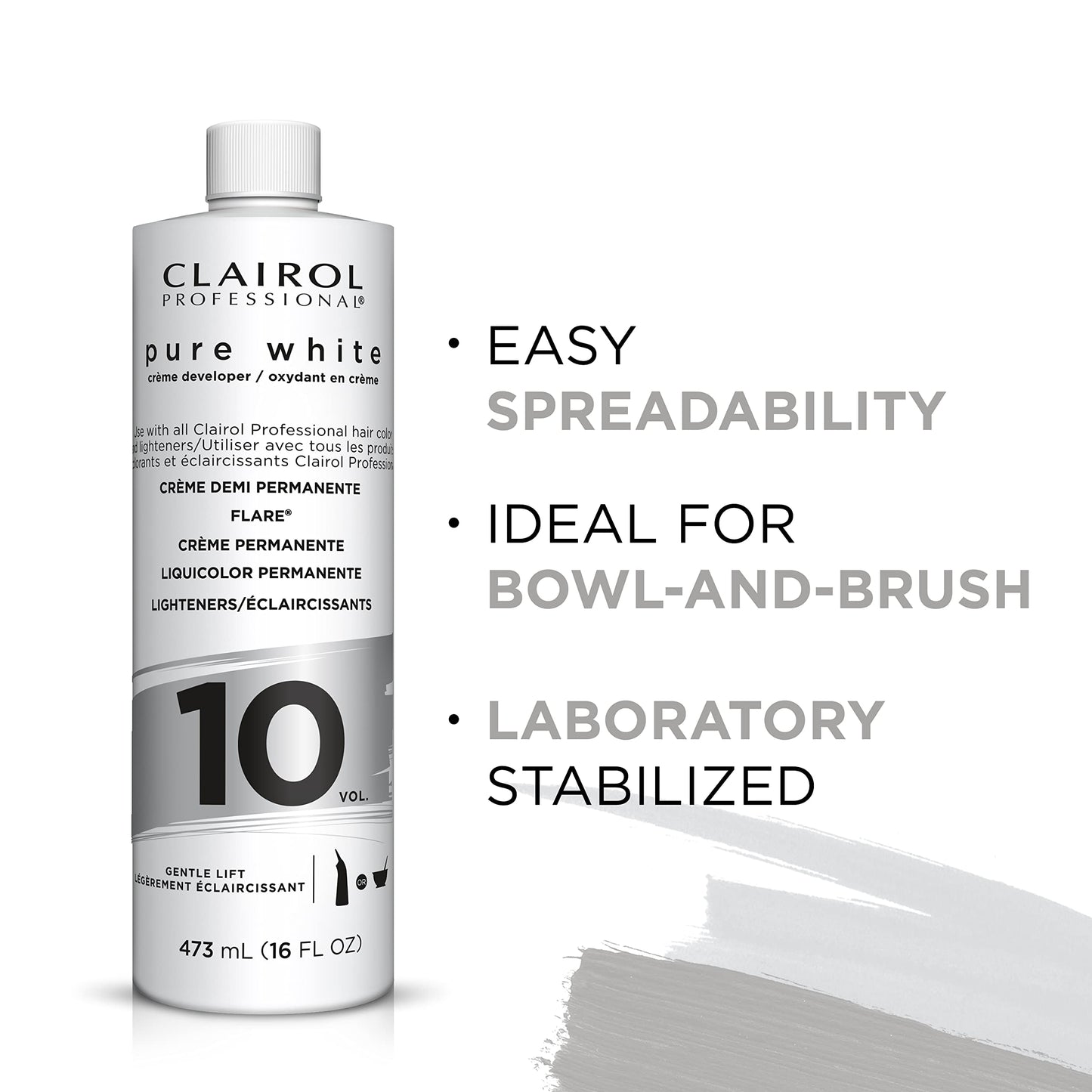 Clairol Professional Pure White 10 Volume Hair Developers for Lightening & Gray Coverage