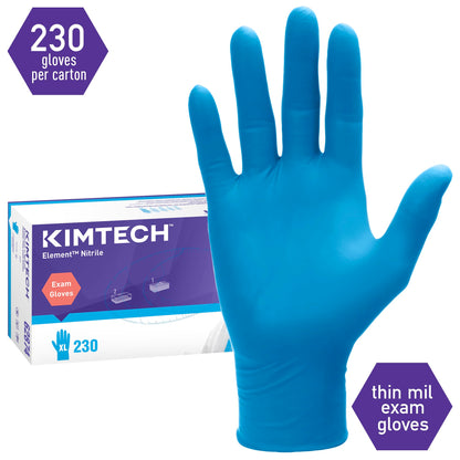 KIMTECH™ Element™ Nitrile Exam Gloves (62874), Thin Mil, 3.2 Mil, Ambidextrous, 9.0”, XL, 230 / Box