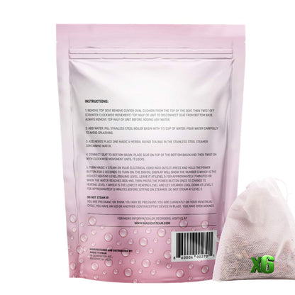 Magic V Universal Yoni Steam Herbs for Women – Herbal Steam Kit with Mugwort, Rose, Rosemary & Motherwort – Natural Cycle Balance, Detox & Feminine Wellness – 6 Steam Bags