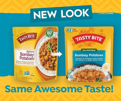 Tasty Bite Indian Bombay Potatoes, Microwaveable Ready to Eat Entrée, 10 Ounce (Pack of 6)