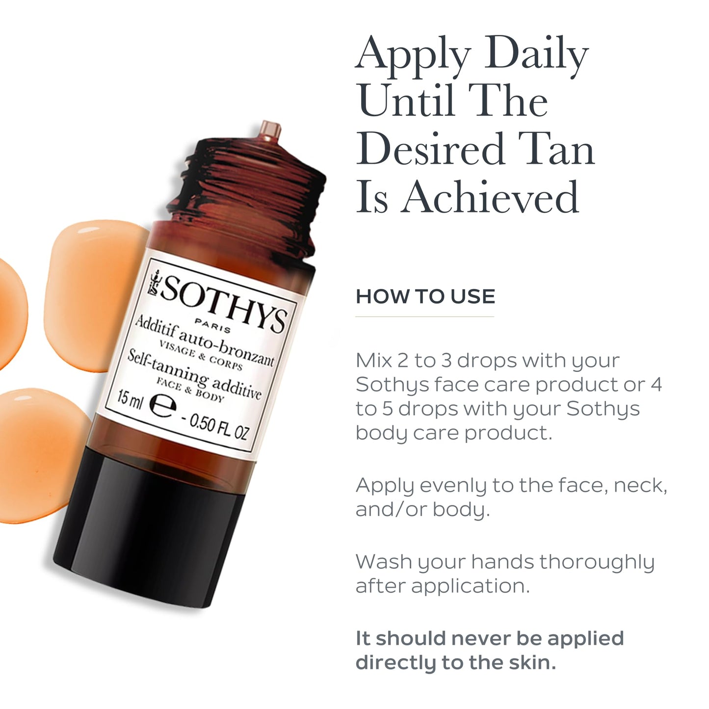 SOTHYS Self-Tanning Additive – Face & Body | Sunless Tan Drops for a Buildable, Natural-Looking Glow | Gradual Tanning for All Skin Types
