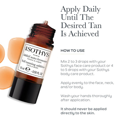 SOTHYS Self-Tanning Additive – Face & Body | Sunless Tan Drops for a Buildable, Natural-Looking Glow | Gradual Tanning for All Skin Types