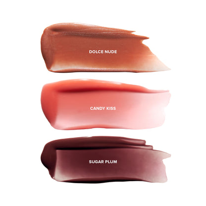 Nudestix Hydrating Peptide Lip Butter Tint Set – 3-Piece Glossy Lip Balm Kit with Avocado, Shea Butter & Peptides | Plumping, Moisturizing Nude Lip Tints | Clean, Vegan & Cruelty-Free