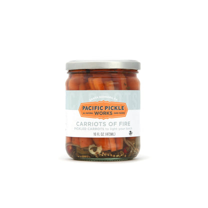Carriots of Fire - Spicy Pickled Carrot Sticks with Jalapeño - Gourmet Carrots for Snacking - non-GMO, Kosher, Gluten-Free 16 oz (2-pack)