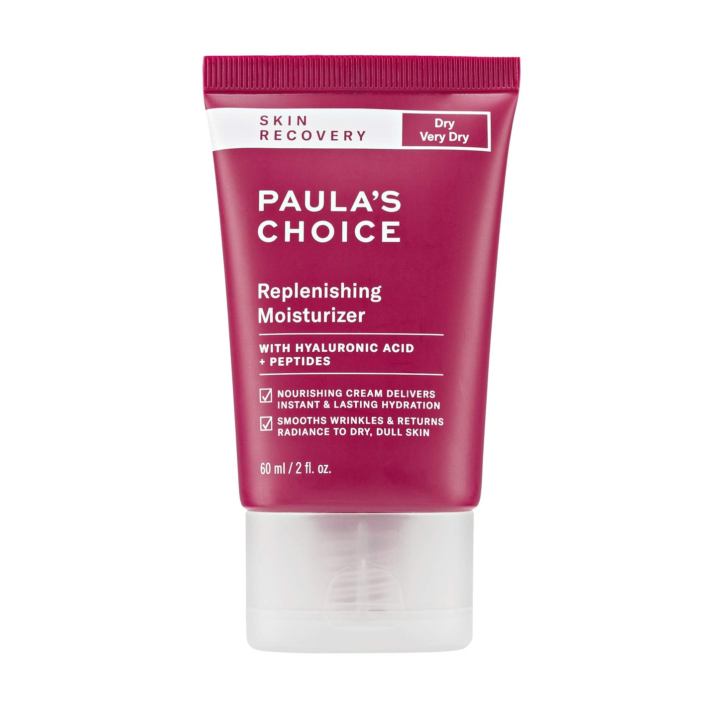 Paula's Choice SKIN RECOVERY Replenishing Face Moisturizer Cream, Daily Facial Moisturizer with Hyaluronic Acid, & Peptides, Face Lotion for Dry, Sensitive Skin, Fragrance-Free, 2oz