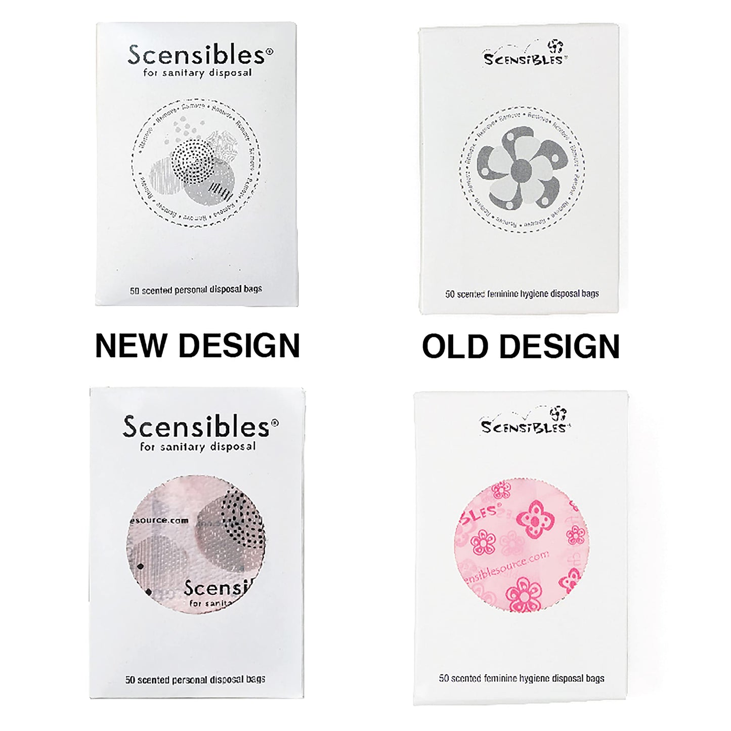 Hospeco Scensibles Personal Disposal Bags, Pink, 1200 Bags (HOSSBX50)