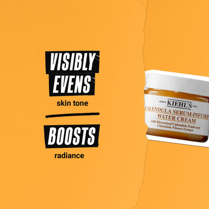Kiehl's Calendula Serum Infused Water Cream, Soothing Gel Moisturizer for All Skin Types, Visibly Evens Skin Tone & Boosts Radiance in 1 Week, 24HR Hydration, Reduces Redness for Fresh & Radiant Skin