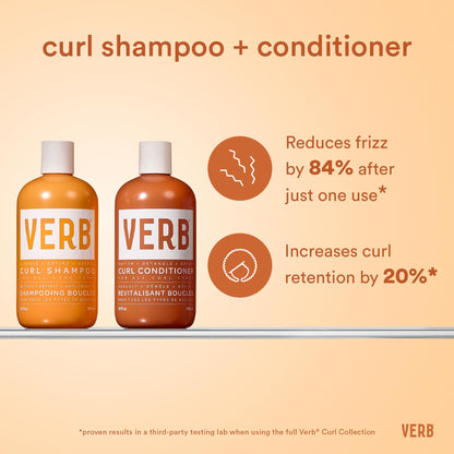 VERB Curl Shampoo + Conditioner Duo - Cleanse and Smooth - Frizz Control + Definition- Vegan, No Parabens or Harmful Sulfates
