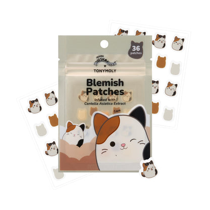 TONYMOLY x Squishmallows Cam the Calico Cat Blemish Patches – Centella Asiatica Hydrocolloid Acne Treatment Stickers for Face – Cute K-Beauty Pimple Patch – 36 Count
