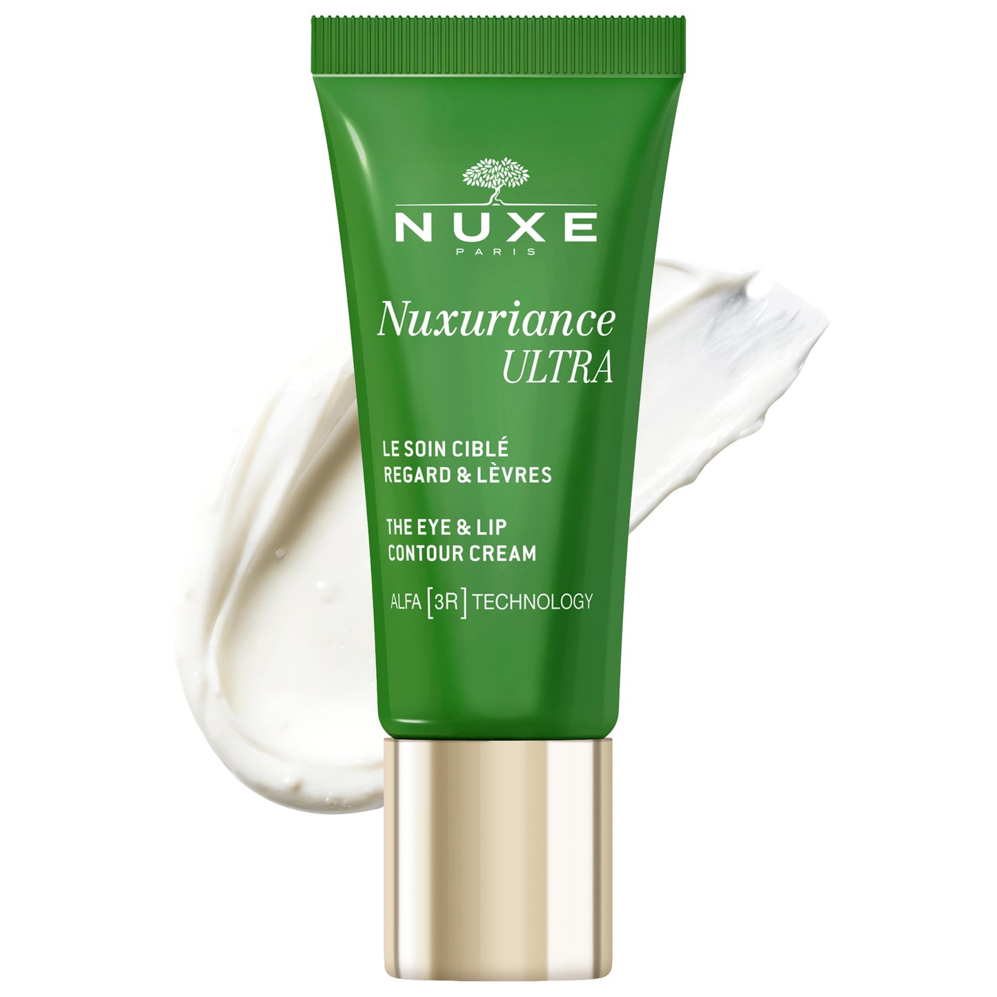 Nuxe Nuxuriance Ultra Eye & Lip Contour Cream with Hyaluronic Acid and ALFA 3R Technology, Firming, Anti-Aging Treatment, 0.51 fl oz
