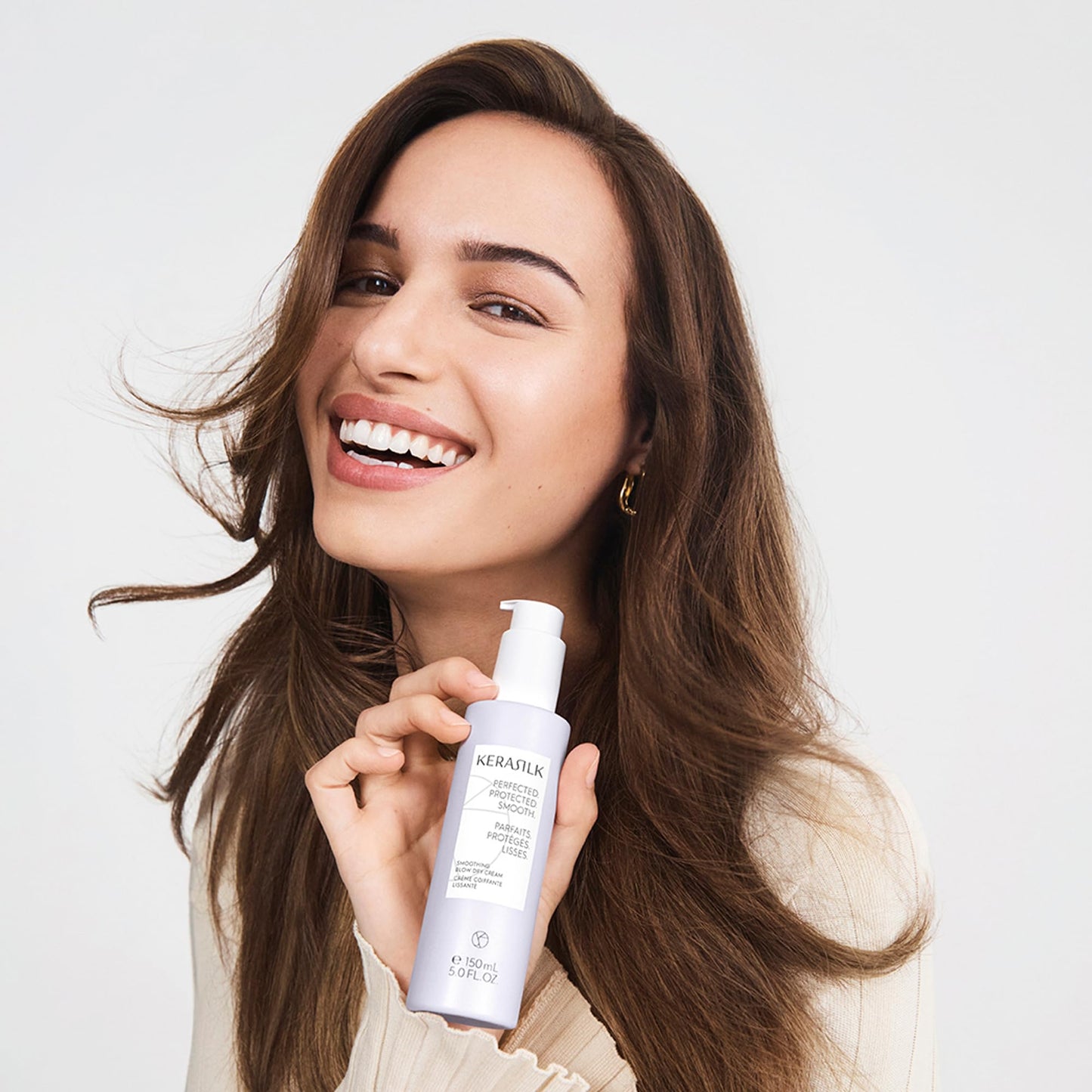 Kerasilk Smoothing Blow Dry Cream for Frizz Control & Heat Protection, Vegan & Sulfate Free, 150ml