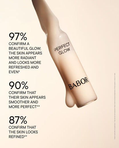 BABOR Perfect Glow Ampoule Serum Concentrates, Perfection Peptide P3 and Glow Pigments to Plump and Even Skin Tone, Brighten and Revitalize Dull and Dry Skin
