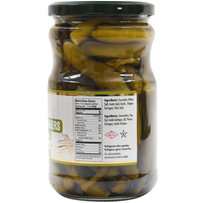 Sadaf Pickled Cucumbers with Tarragon - Pickled Cucumber for Cooking, Flavoring or Snacking - Kosher - 24 Oz Jar