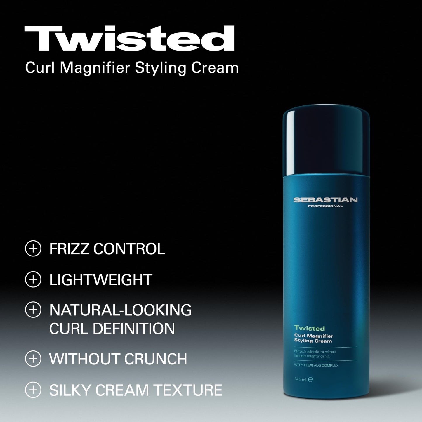 Sebastian Professional Twisted Curl Magnifier Cream | Curl Magnifier Hair Styling Cream | Weightless, Touchable Defined Natural-Looking Curls | 4.9 fl oz | Packaging May Vary