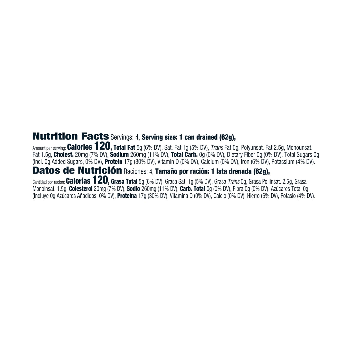 Van Camp's Seafood Solid Skipjack Tuna in Oil, 4-3 oz. Cans (Pack of 6), Wild Caught Canned Tuna