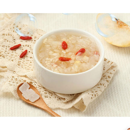 Snow pear medlar Snow fungus soup 5.29 oz/150g (15g * 10 bags/bag) white fungus Starch Soup Powder Freeze dried Tremella soup, instant breakfast Congee, Chinese Dessert breakfast drink