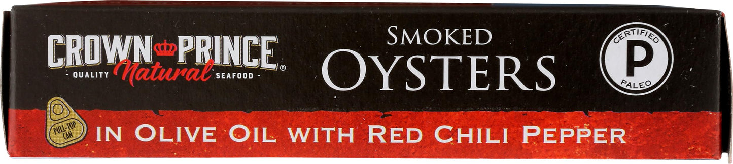 Crown Prince Naturally Smoked Oysters with Red Chilli Pepper 3 oz