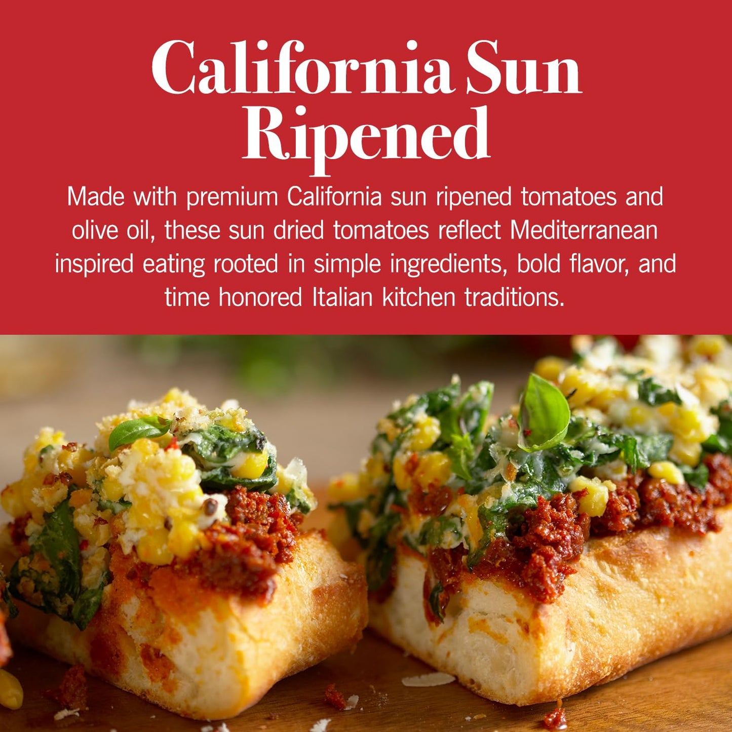 Bella Sun Luci Sun Dried Tomatoes Halves with Italian Herbs and Extra Virgin Olive Oil, Mediterranean Italian Style Sun-Ripened Tomatoes, Kosher, Vegan, Gluten-Free, Premium Ingredient for Pasta, Pizza & Salads