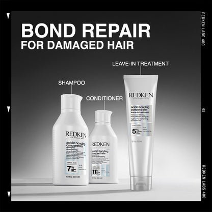Redken Acidic Bonding Concentrate Leave In Conditioner - For Weak & Damaged Hair, Bond Building & Strengthening Hair Repair Treatment, Smooths & Provides Heat Protection