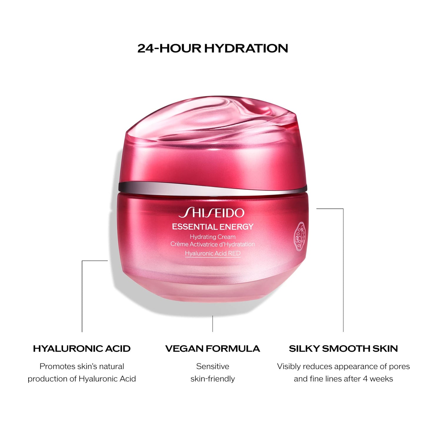 Shiseido Essential Energy Hydrating Cream - Visibly Reduces the Look of Pores & Fine Lines With Hyaluronic Acid 24-Hour Hydration Vegan All Skin Types