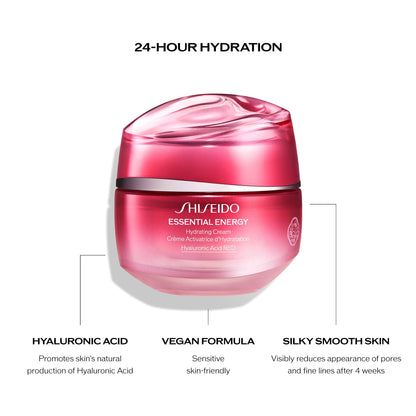 Shiseido Essential Energy Hydrating Cream - Visibly Reduces the Look of Pores & Fine Lines With Hyaluronic Acid 24-Hour Hydration Vegan All Skin Types