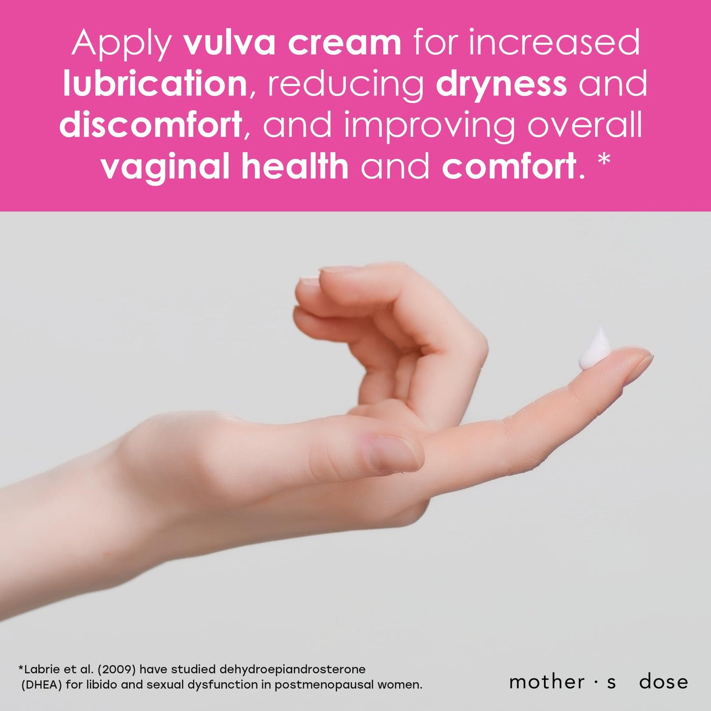 Vaginal Moisturizer by Mothers Dose Vulva Cream for Women’s Health Feminine DHEA Cream for Vulva Dryness & Discomfort with Added Hyaluronic Acid 90 Day Supply Made in USA