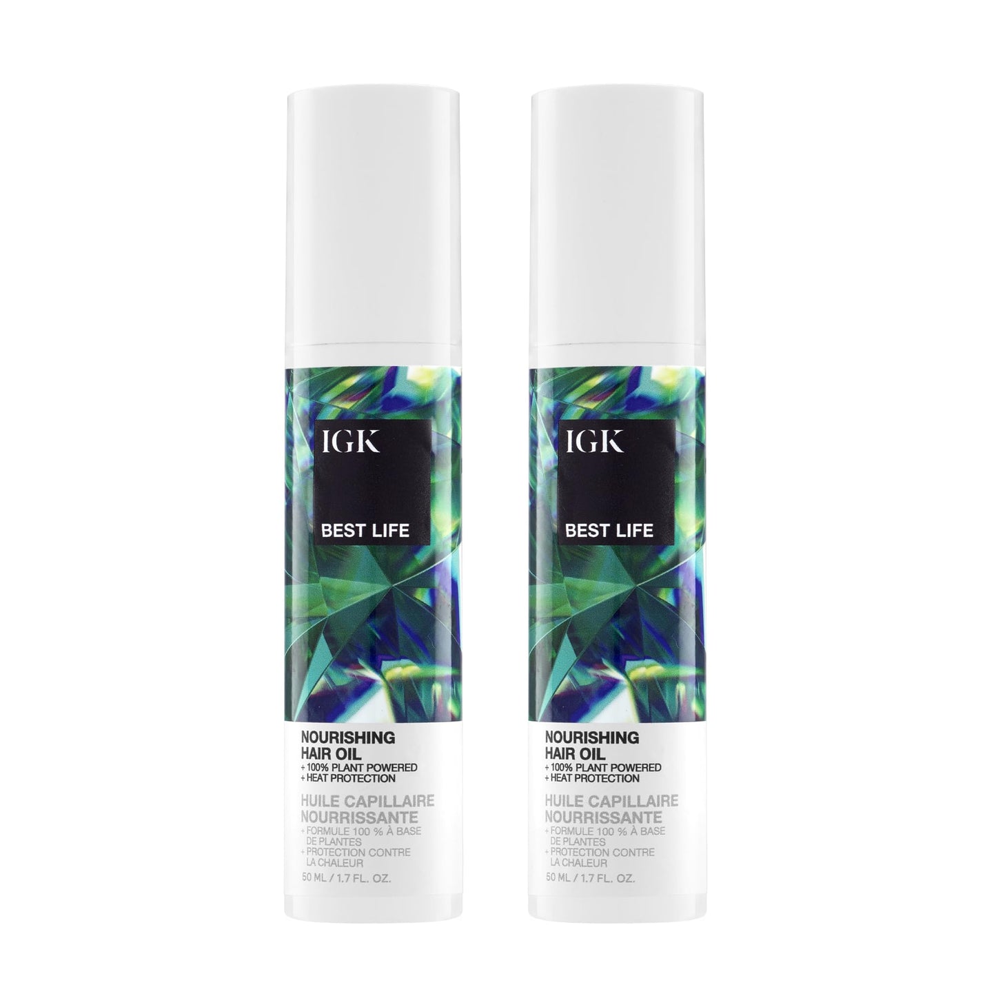 IGK Best Life Dream Hair Oil 2 pack – 100% Plant-Based Nourishing Oil with Baobab, Marula & Maqui Berry – Frizz Control, Heat Protection & Shine – Vegan & Cruelty-Free