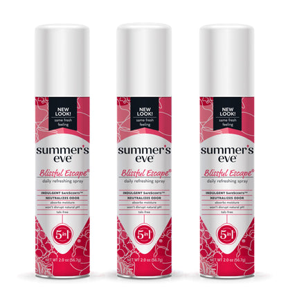 Summer's Eve Simply Sensitive 32 Count Gentle Feminine Wipes & Blissful Escape Feminine Spray Bundles, 4 & 3 Packs