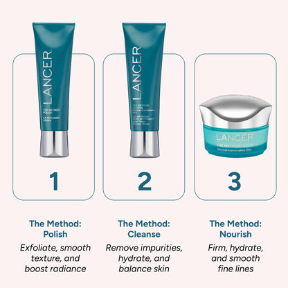 Lancer Skincare The Method: Polish Facial Exfoliator, Daily Exfoliating Face Scrub with Natural Minerals, Normal Combination Skin, 4.2 Fluid Ounces