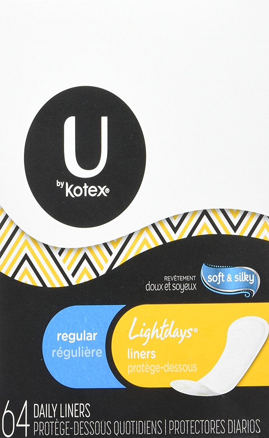 Kotex Natural Balance Lightdays Liners, Regular -64 ct.