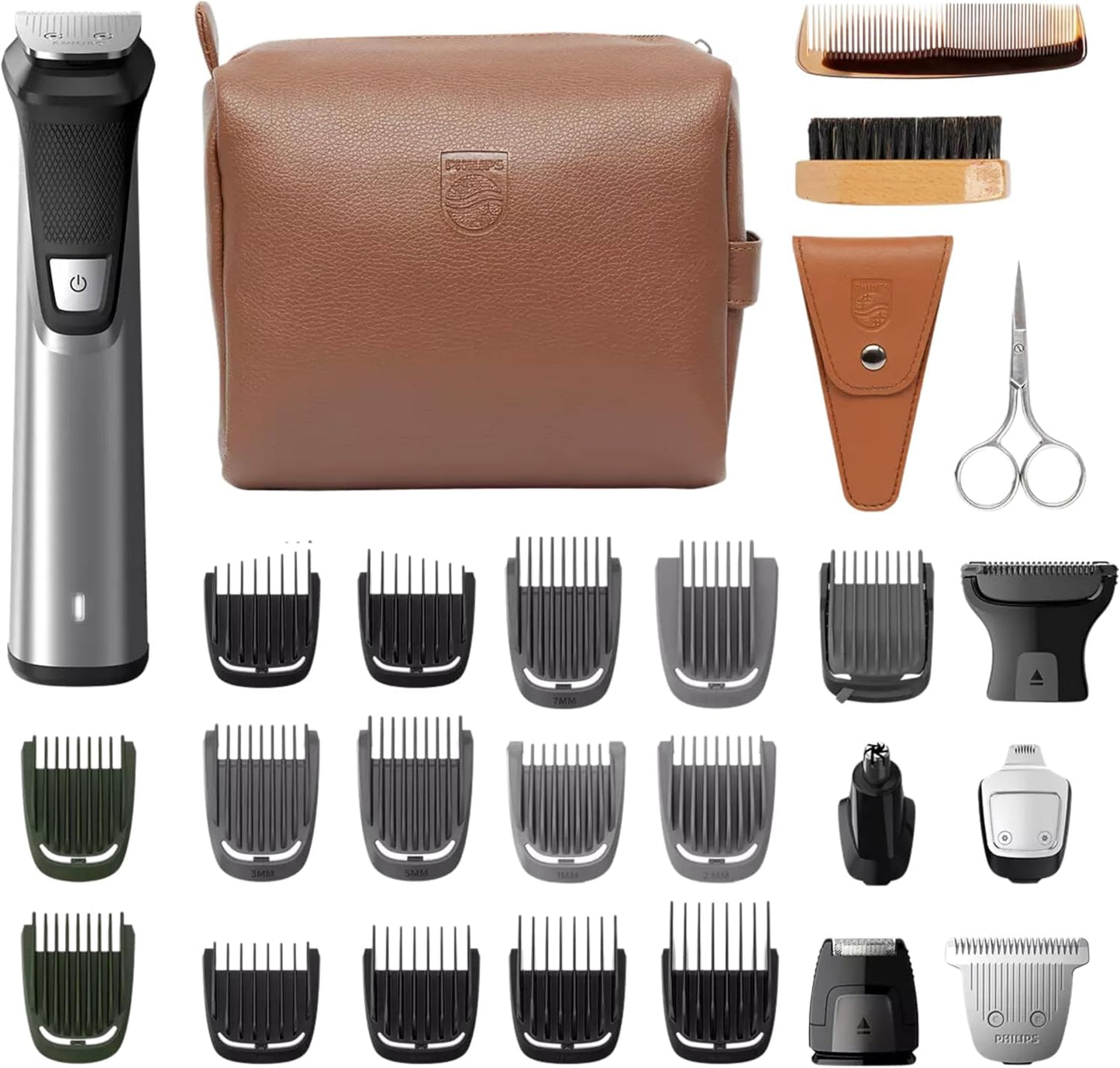 PHILIPS Multi Groomer 29 Piece Mens Grooming Kit, Trimmer for Beard, Head, Body, and Face - Premium Storage case
