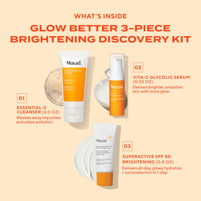 Murad Brighten Trial Kit – Vitamin C Skincare Set for Brighten & Even Tone - Travel-Friendly Kit for Radiant, Even-Toned Skin