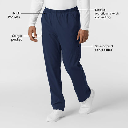Wink Scrubs Unisex, Boundless, Straight-Leg Pants with Tuck-in Drawstring and 6 Pockets, Navy, L Short