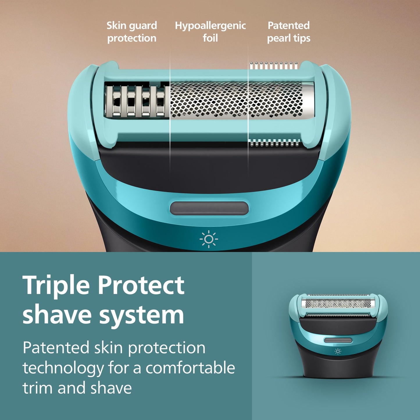 Philips Norelco Body Groomer 9000 Series, Intimate Trimmer for Bi-directional Use & Waterproof Wet Dry Body Shaver System with Foldable Back Attachment & UV Cube Cleaner, BG9485/50