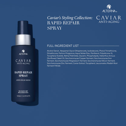 Alterna Haircare CAVIAR Anti-Aging Rapid Repair Spray 4.2 Fl Oz | Instant Shine and Humidity Protection Spray for Hair | Sulfate Free