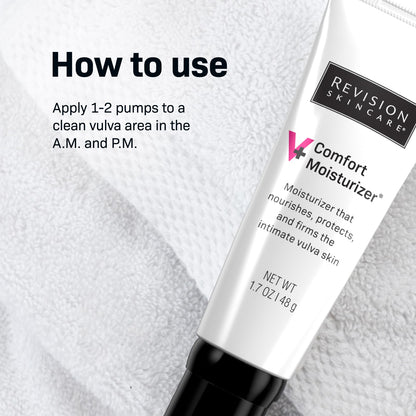 Revision Skincare V+ Comfort Moisturizer™, Intimate Area Moisturizer, Vulva Cream for Dryness, Hormone Free, Fragrance Free, 1.7 oz