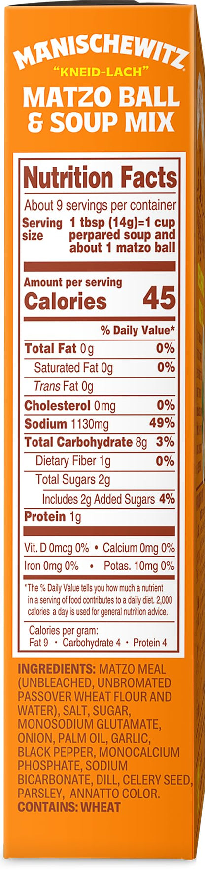 Manischewitz Matzo Ball and Soup Mix, 4.5oz (6 Pack) | Easy Prep | Kosher for Passover | Nothing Artificial | No MSG | Classic Fluffy Texture