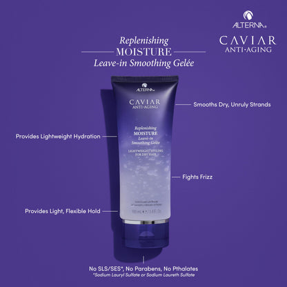 Alterna Caviar Anti-Aging Replenishing Moisture Leave-in Smoothing Gelee, Lightweight Styling For Dry Hair,Sulfate Free