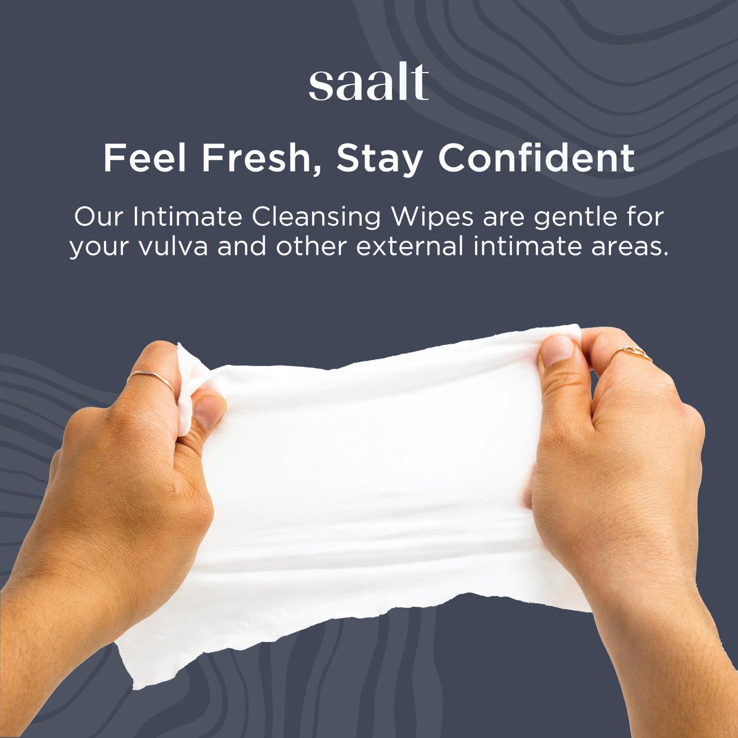 Saalt Daily Cleansing Wipes - Natural & pH Balanced Feminine Wipes - Hypoallergenic, Flushable & Biodegradable - 30 Count