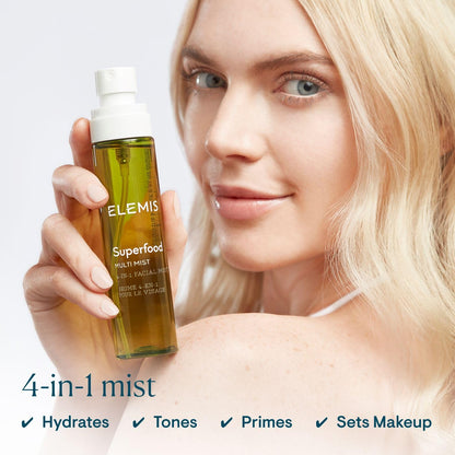 ELEMIS Superfood Multi Mist; Priming, Toning, and Setting Facial Spray, 3.3 Fl Oz